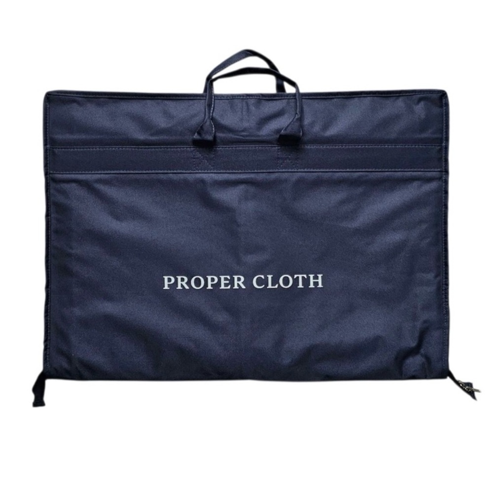 Proper Cloth Navy Blue Travel Garment Bag with Zipper Closure and Handles